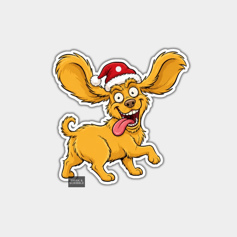 Unique Funny Christmas Gift Tags For Adults, 6pk - Cheeky Silly Happy Dog