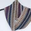 Infinity Scarf  Oatmeal Taupe Petrel Blue and Mauve