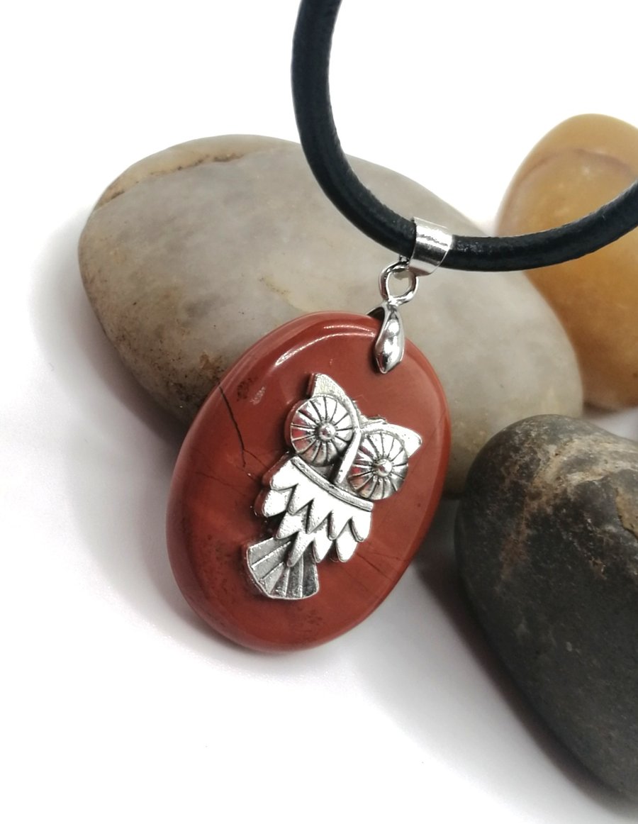 Red Jasper Owl Necklace