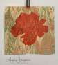 Original Lino Print of Stylised Peony Shimane Chojuraku - Image 2