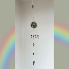 Bloodstone Sphere Mini Suncatcher (Handmade Crystal Wall Hanging)