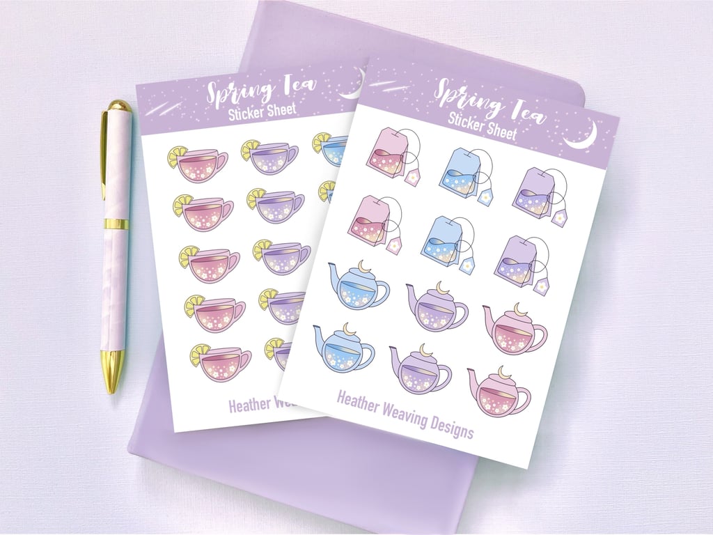 Spring Tea Planner Stickers, Summer Stickers, Tea Lovers, Food And Drink Sticker