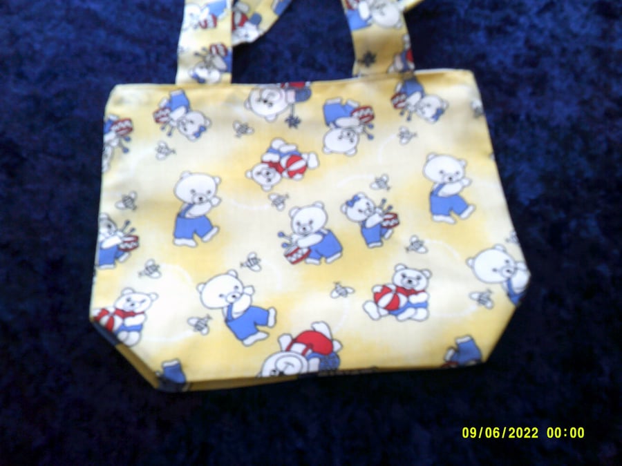 Teddy Bears Playing Childs Fabric Handbag