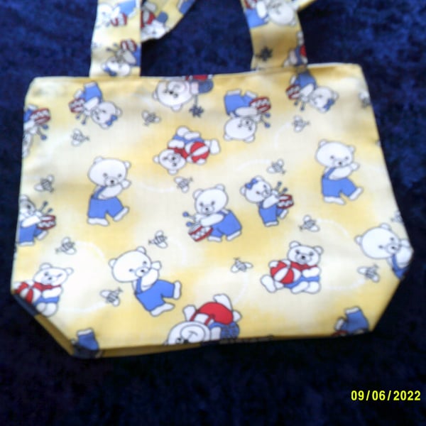 Teddy Bears Playing Childs Fabric Handbag