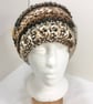 Womens slouch hat, Chunky hat, Ladies hat, Brown mix hat - Image 2