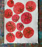 Tomatoes original screen print by Jo Brown