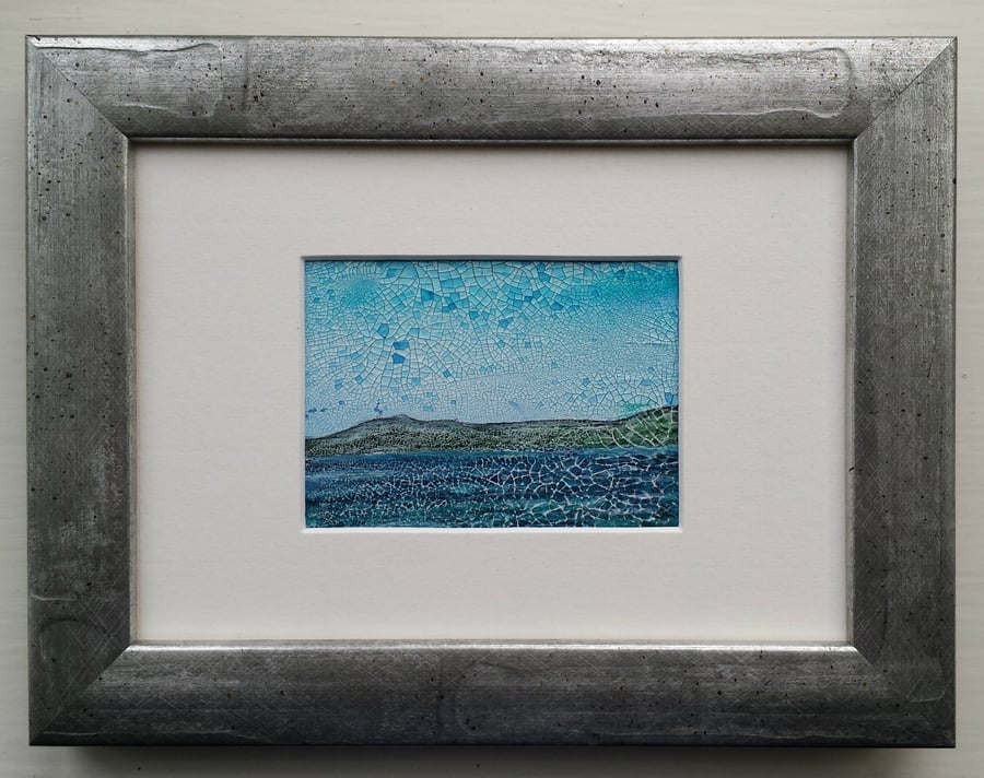 SEASCAPE, an original framed ACEO painting