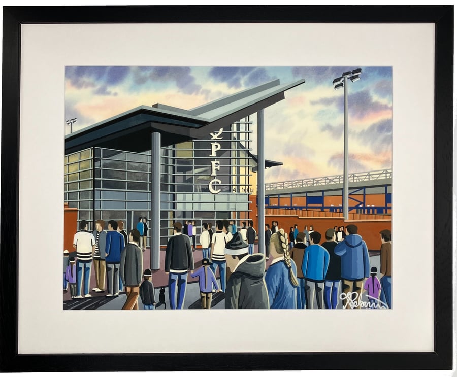 Queens Park. Framed Football Club F.C Stadium Art Print 20" x 16"