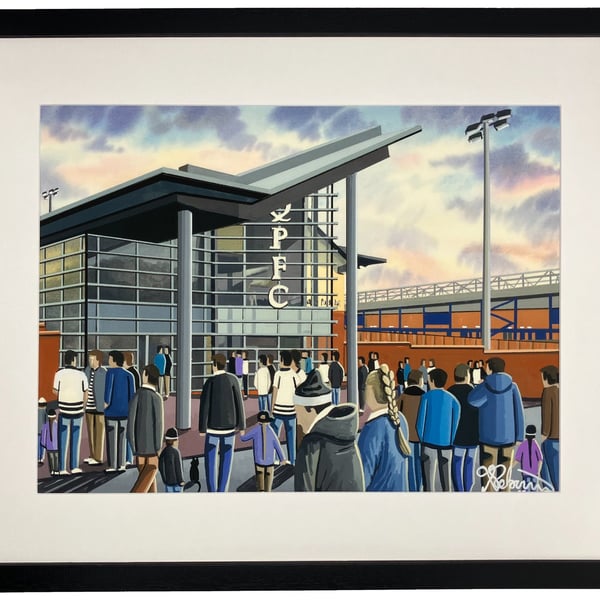 Queens Park. Framed Football Club F.C Stadium Art Print 20" x 16"