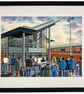 Queens Park. Framed Football Club F.C Stadium Art Print 20" x 16"