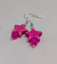 Pink howlite star and round agate earrings with silver plated ear wires  - Image 7
