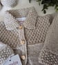 Designer Merino Wool Hand Knitted Baby Jacket & Matching Booties Set 0-3 months  - Image 6
