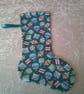 Baubles on Dark Turquoise 10.5 inch Stocking