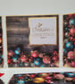 Set of 4 Luxury Christmas Cards & Matching Gift Tags - Wood Backdrop & Baubles - Image 5