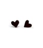 Tiny Black Heart Stud Earrings - Handmade - Image 4
