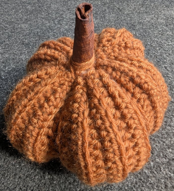 Crochet Pumpkin- Orangey Brown