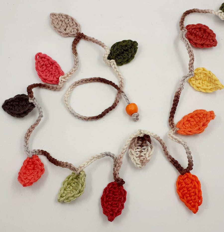 Reserved for Sue Crochet Mini Autumn Leaf Garland 