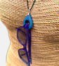 Blue and Turquoise Marbled Glasses Holder Necklace - Image 8