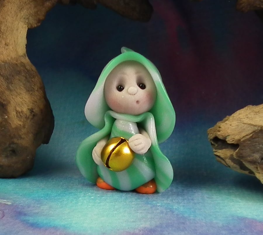 Tiny Christmas Gnome 'Kitty' Santa's helper by Ann Galvin