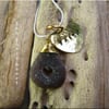 Natural sea glass heart pendant with word charm