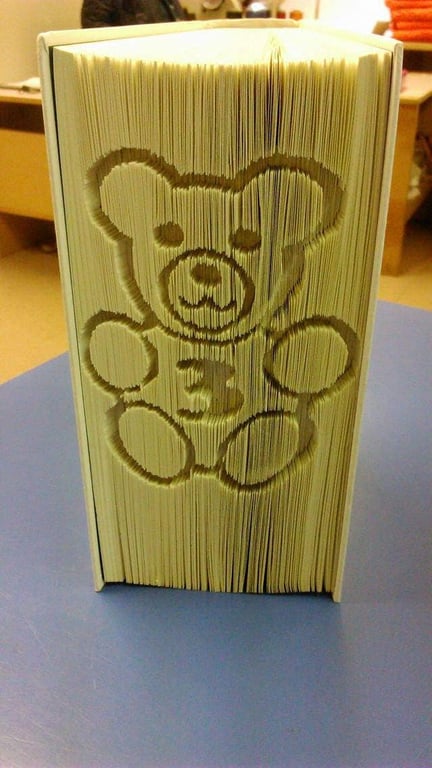 Alphabear Number 3 CUT & FOLD Book Folding Pattern - EMAILED PDF PATTERN