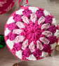 Crochet Christmas Baubles Set of 6 - Shades of Pink and White - Tree Decorations - Image 3