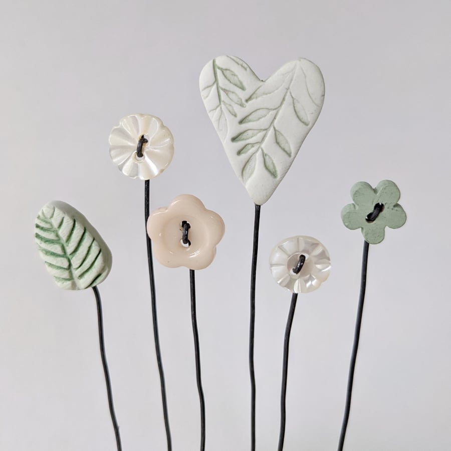 Clay Heart in a Wood Block Personalised