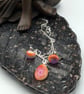 Coral Fused Glass Stud Earrings and Pendant Set - Image 6