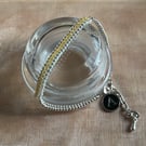 Lemon Topaz November Beaded Bracelet personalised with initial charm