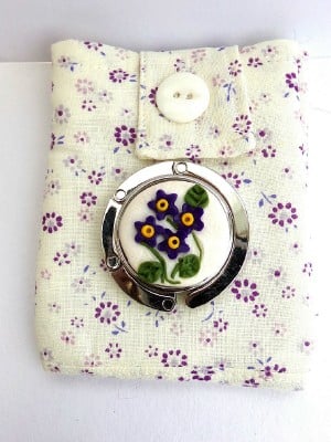 Handcrafted Violet Bag Hanger 