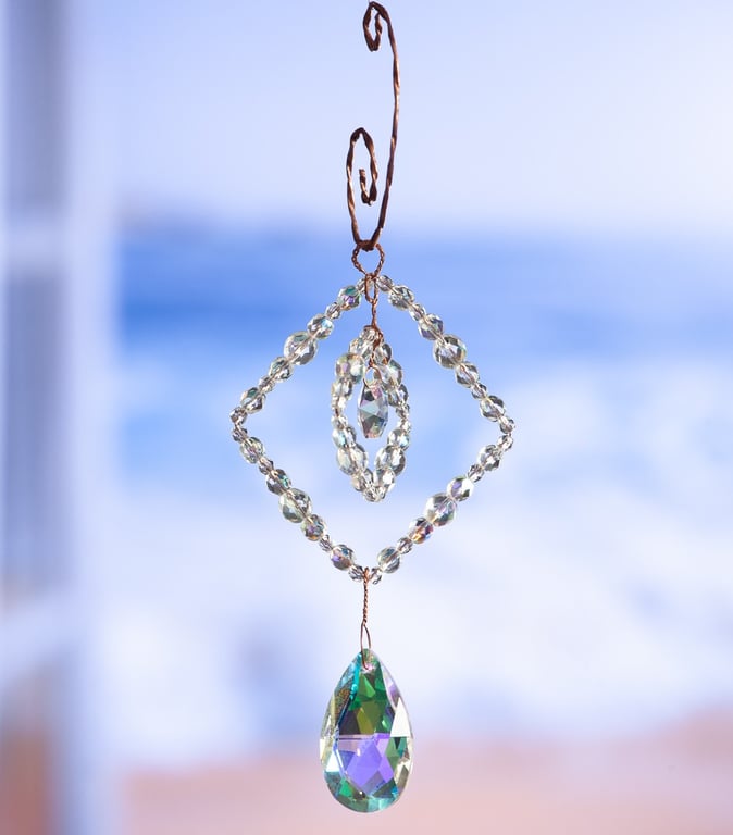 Suncatcher beautiful handmade textured wire work and sparkly beads