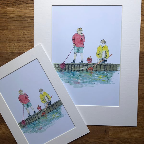 A4 or A3 mounted print of Fishermen Friends from my original watercolour 