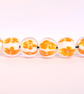 Handmade white and orange patterned lamp work glass beads - Image 3