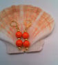 Orange and Gold Bead Earrings, Gift for Her, Orange Earrings, Beaded Earrings  - Image 2