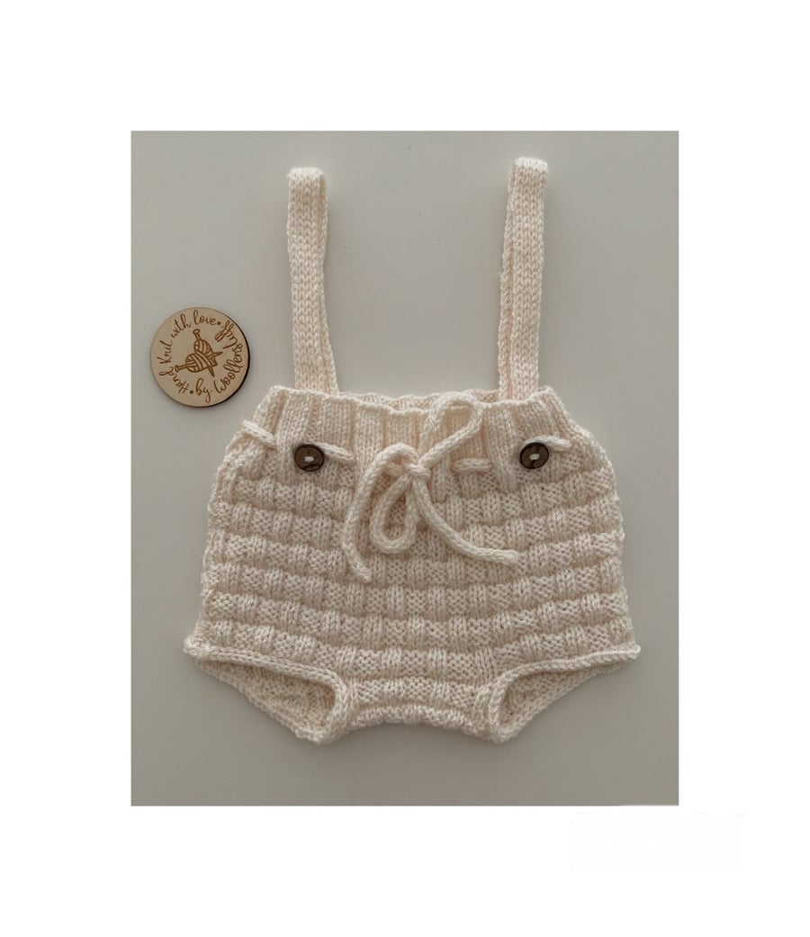 Image of Made To Order Handknitted Picnic Baby Shorts 7 sizes. Any colour.