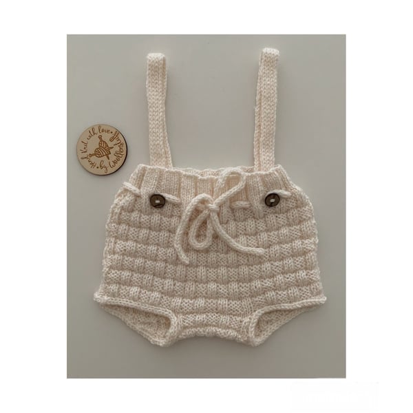 Made To Order Handknitted Picnic Baby Shorts 7 sizes. Any colour.