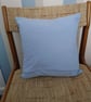Blue patchwork cushion cover. 37x37 cm. Lined. Wrapover back.  - Image 3