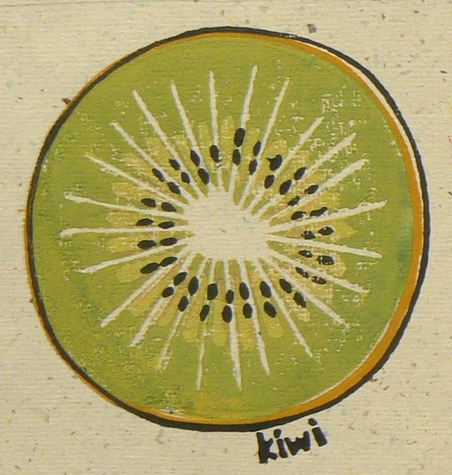 Kiwi linocut print
