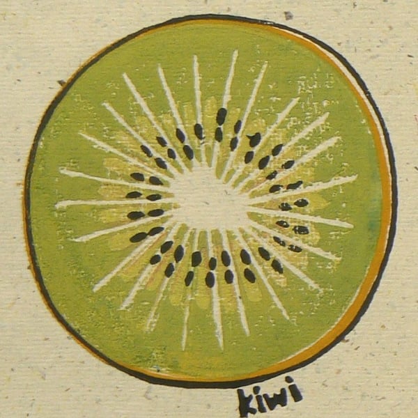 Kiwi linocut print