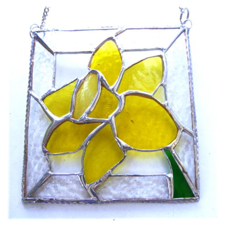 Daffodil Stained Glass Framed Suncatcher Spring Flower 042