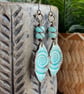Ocean-Inspired Ceramic Fossil Earrings with Dyed Quartz and Brass Earwires