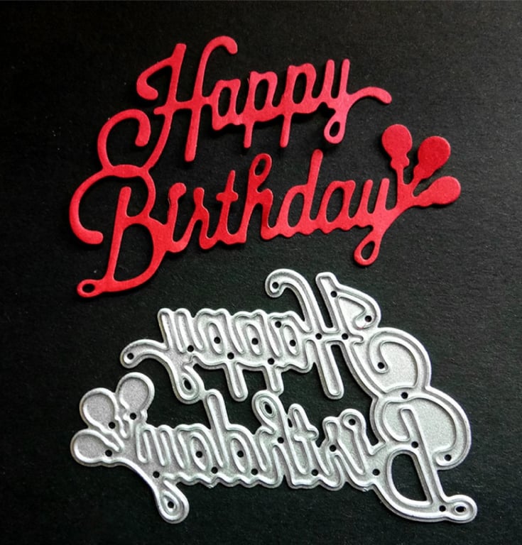 NEW 'Happy Birthday' Sentiment Craft Cutting Die