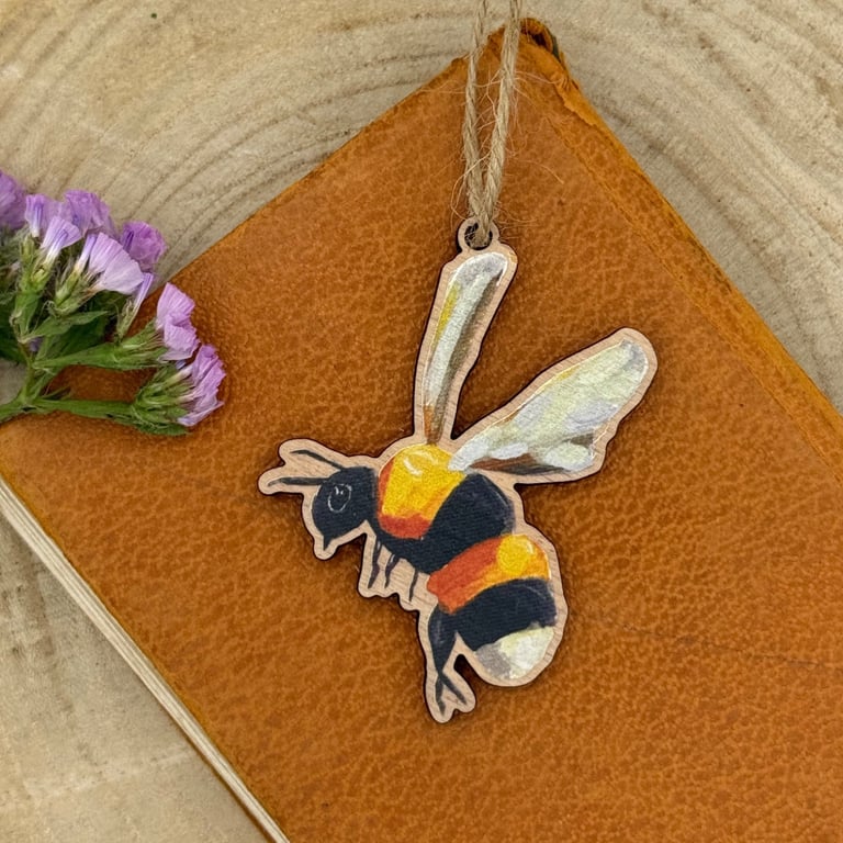 Wooden Buff Tailed Bumblebee Mini Decoration 