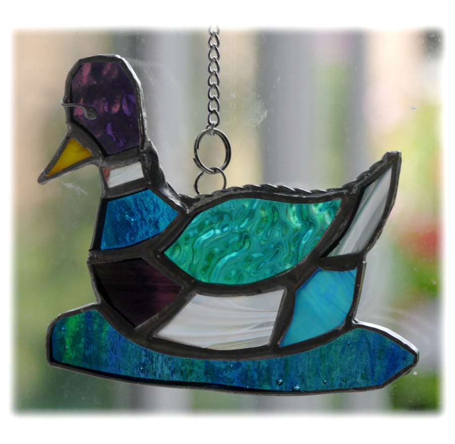 Duck Suncatcher Stained Glass Mallard Quack  024