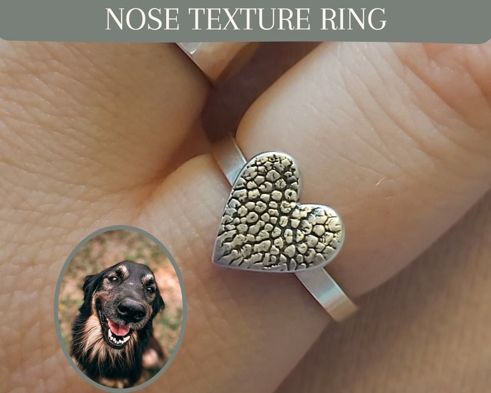 Dog Nose Print Ring: Sterling Silver Pet Memorial Keepsake