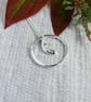 Silver Moon & Star Necklace: Recycled Silver Circle with Unique Hand Cast Moon - Image 3