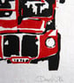London Bus Linocut - Image 2