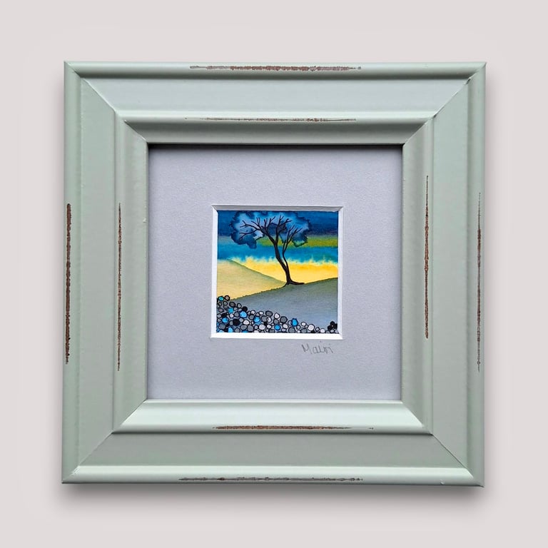 Tiny Framed Original Painting 