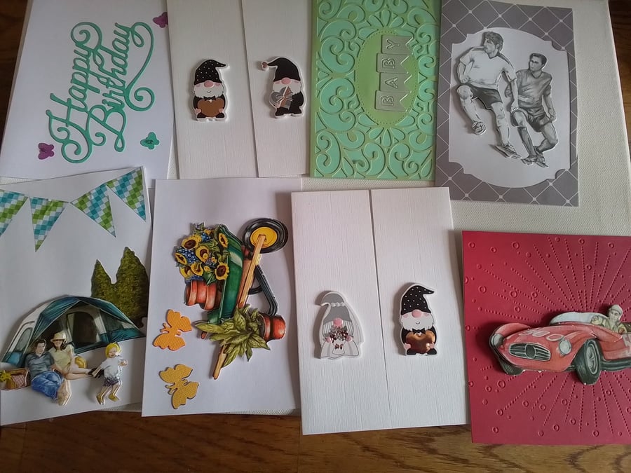 Set of 8 assorted cards. Ref 533. Summer seconds.