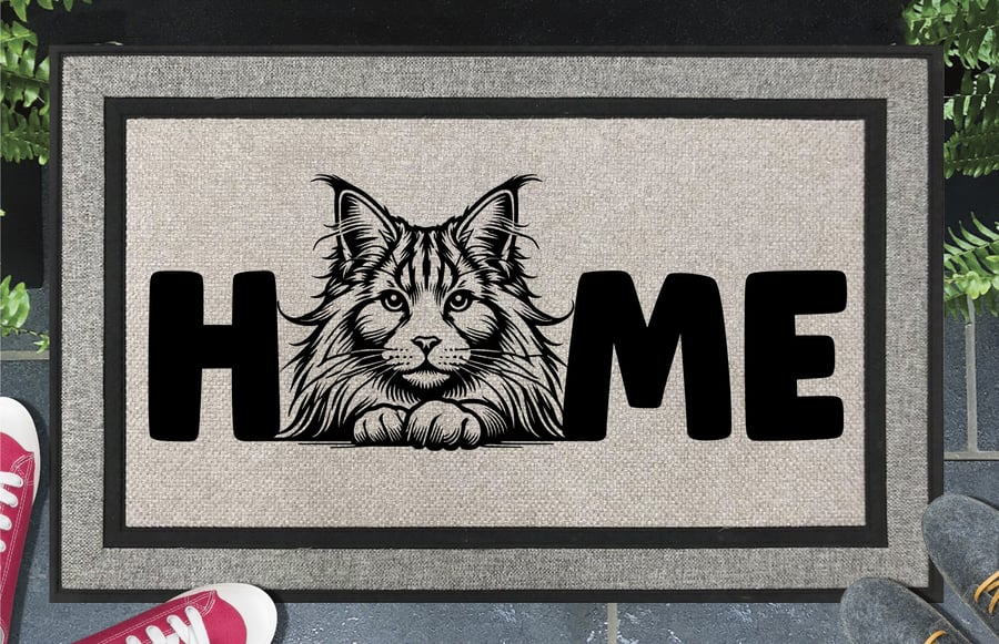 Maine Coon Home Door Mat No.2 - All Weather Doormat - 45x70cm 